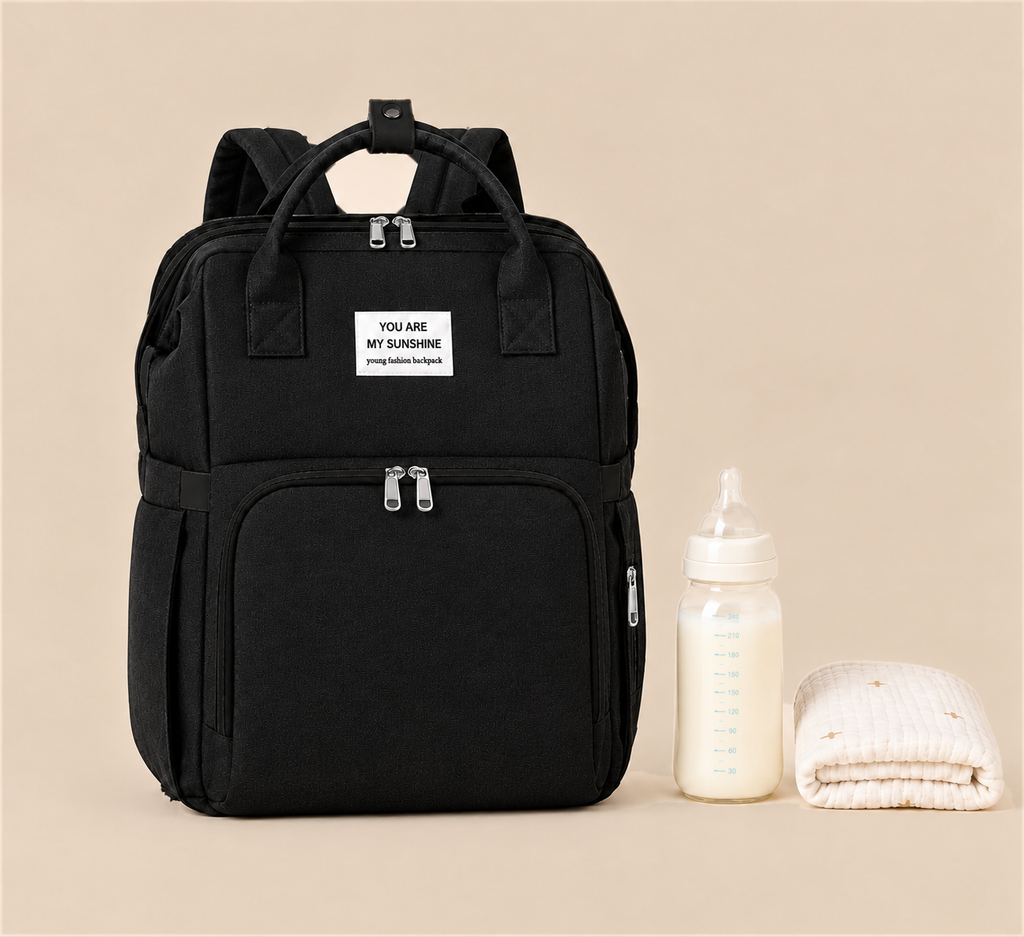 Sac à langer Noir velours - Nahnou