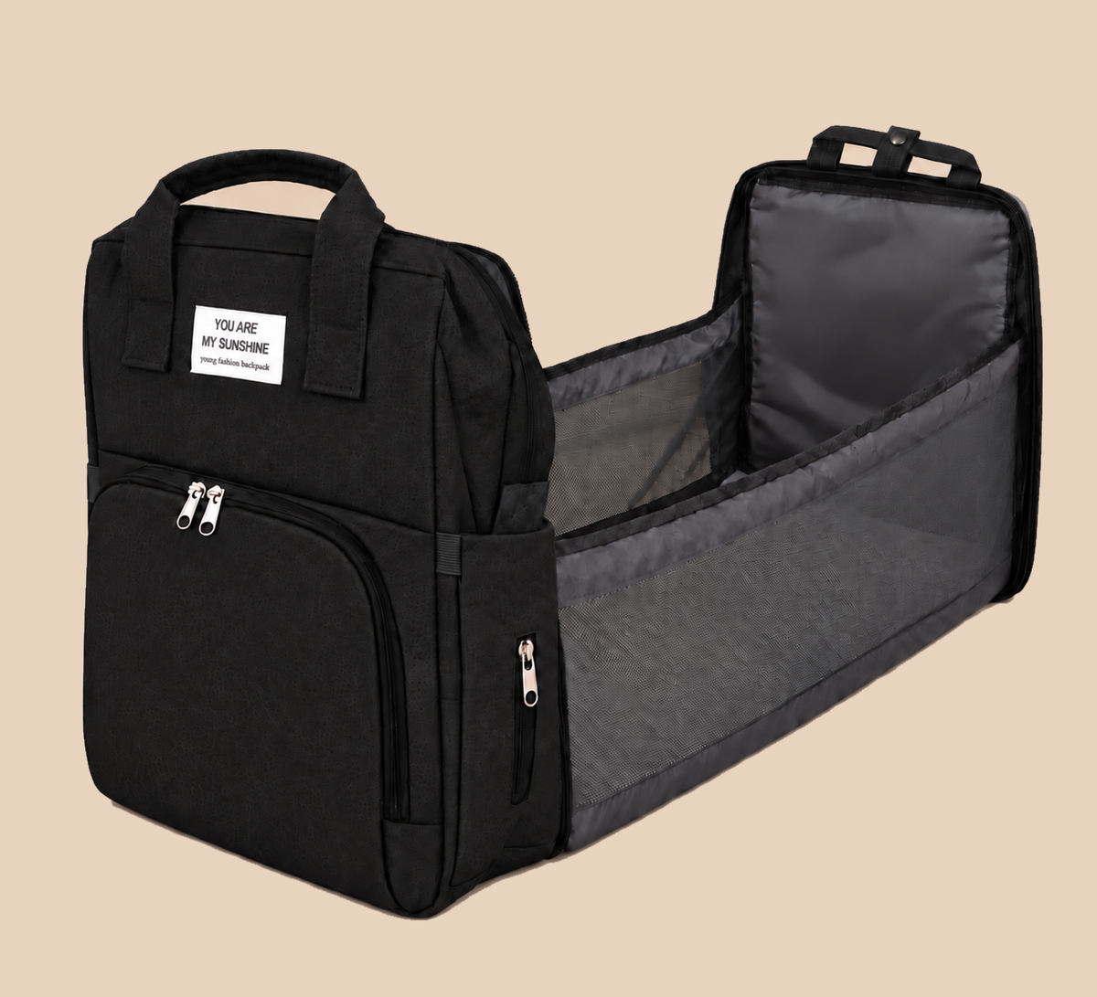 Sac à langer Noir velours - Nahnou