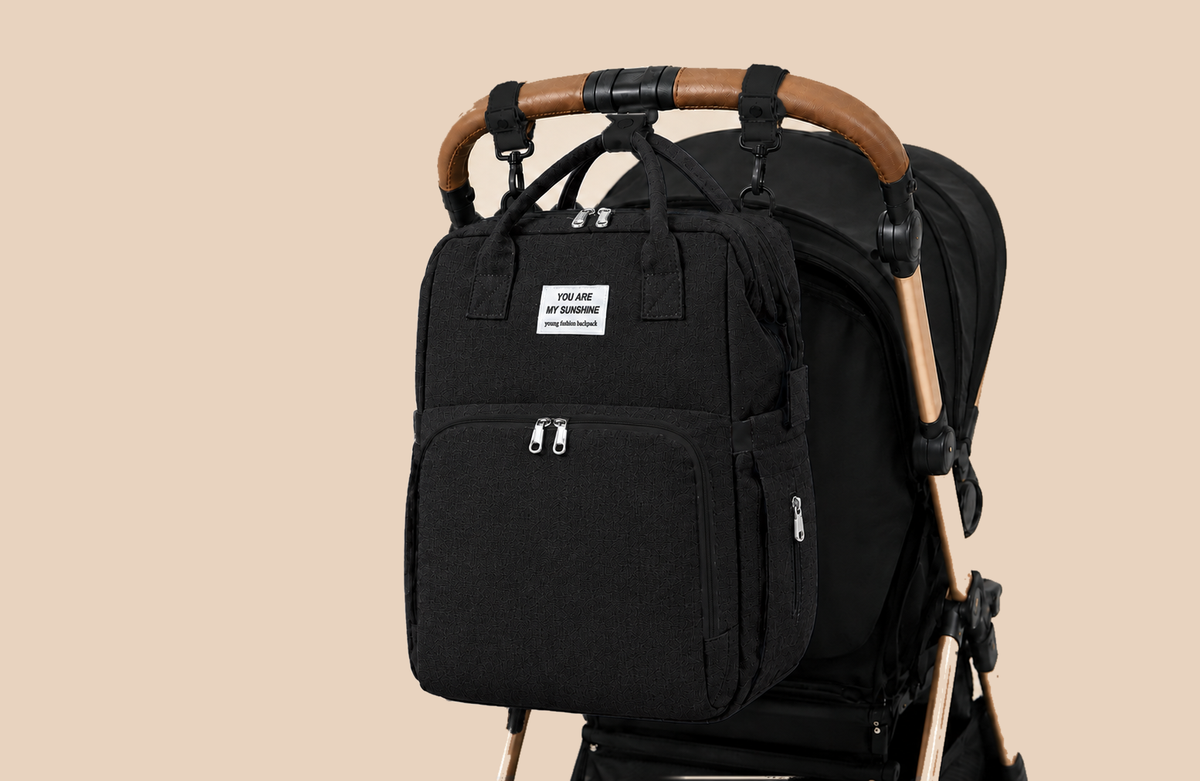 Sac à langer Noir velours - Nahnou