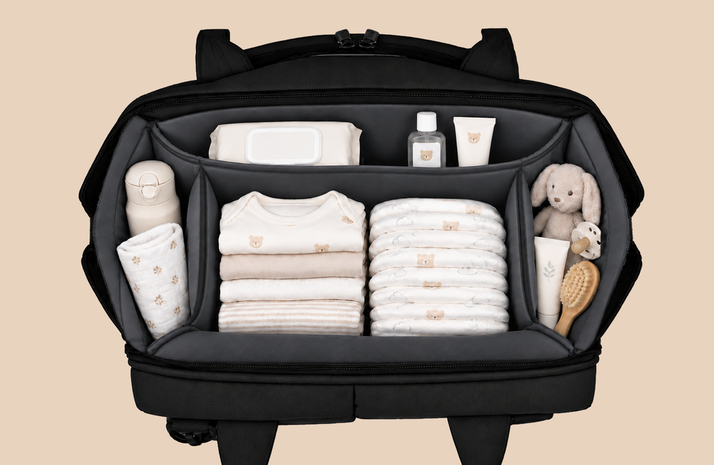 Sac à langer Noir velours - Nahnou